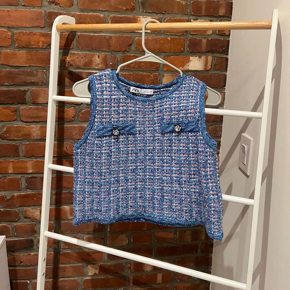 TWEED STYLE ZARA SWEATER TANK TOP CROP